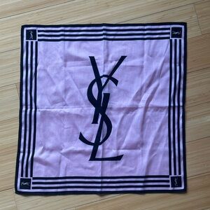 YSL Monogram Pink & Black Scarf